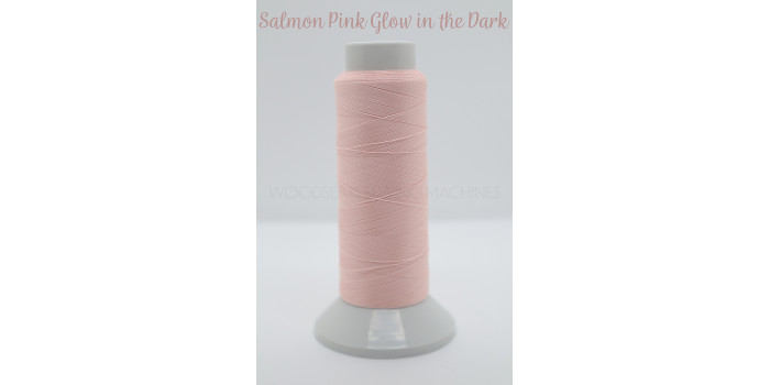 Salmon Pink Glow in the Dark Embroidery Thread