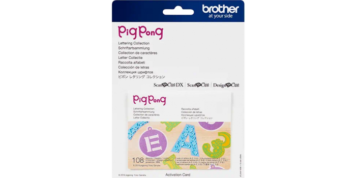 Brother ScanNCut PigPong Lettering Collection CAPPNP01