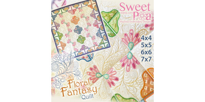 Sweet Pea Embroidery Designs CD - Floral Fantasy Quilt