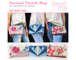 Sweet Pea Embroidery Designs CD - Formal Clutch Bag 